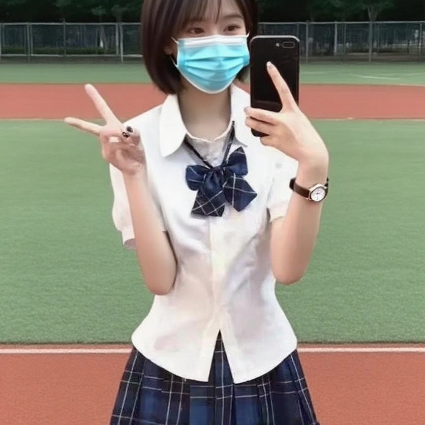 女生修身辣妹绑带衬衣白色修身