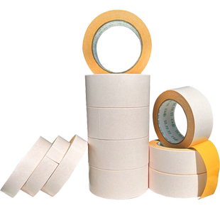 黄油双面胶 高粘度强力超薄黄色黄底双面胶带160u加厚粘色卡粘布