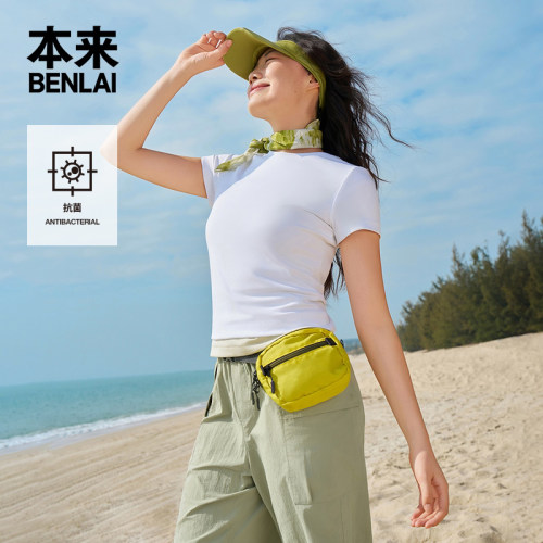 本来BENLAI女士抗菌正肩修身圆领短袖T恤上衣2026夏新款BNM460016