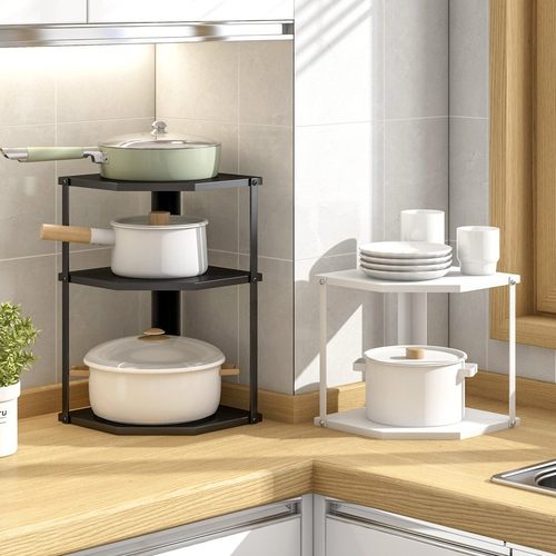 转角置物架不锈钢北欧双层下水槽