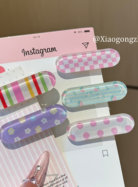 韩版果冻椭圆发夹彩色甜美卡通少女BB发夹刘海可爱发饰侧边发卡