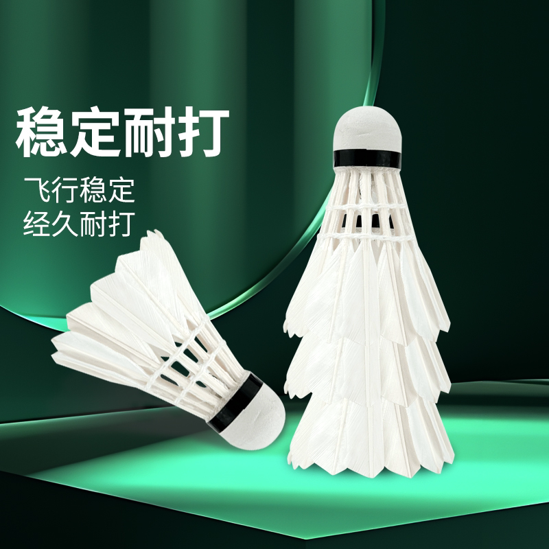 羽毛球12只装/6耐打王白色黄羽毛球