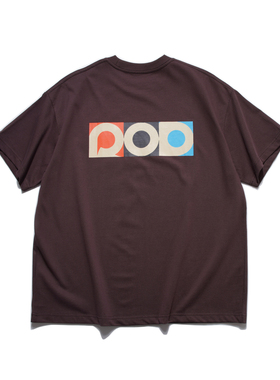 rodless24夏季彩方块趣味短袖宽松logo重磅330gT恤百搭国潮牌情侣