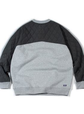 rodless涧棉拼接重磅480g刺绣圆领卫衣 秋冬加厚印花加绒纯棉宽松