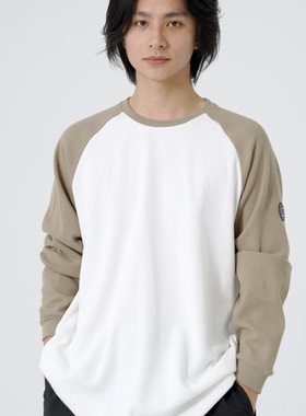 rodless秋季华夫格335g重磅插肩袖长袖T恤男女落肩潮牌情侣上衣