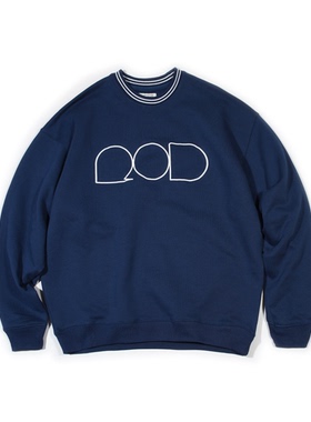 rodless学院风重磅480g发泡印花抓绒圆领卫衣  秋冬加绒纯棉宽松