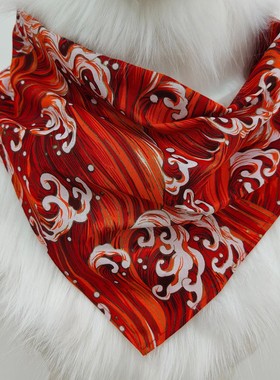 furry福瑞兽装fursuit三角巾领巾印花大号口水巾配件领结和风配饰