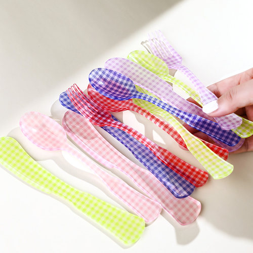 法国进口多彩亚克力马卡龙餐具