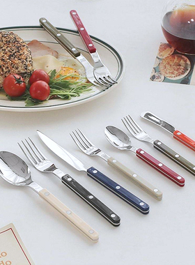 进口Sabre Paris法式西餐具不锈钢牛排刀叉勺三件全套装家用ins风