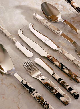 Sabre Paris黑白沙丘不锈钢牛排刀叉高级西餐餐具套装勺子叉子