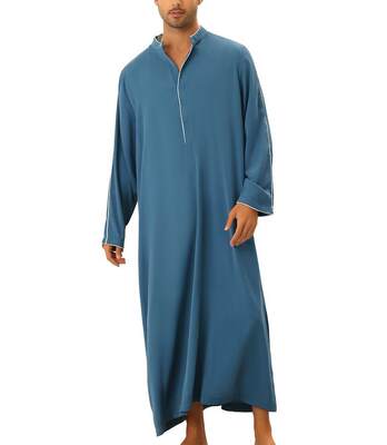 Arab men's shirt Muslim long robe clothes 简约休闲长袍衫