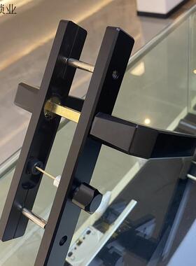 新款铝合金平开门锁极窄24宽125孔距厕所洗手间氧化铝执手锁立.