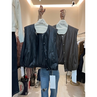 坎肩马夹外套 无袖 大码 复古皮马甲女秋pu皮衣背心百搭叠穿外搭短款