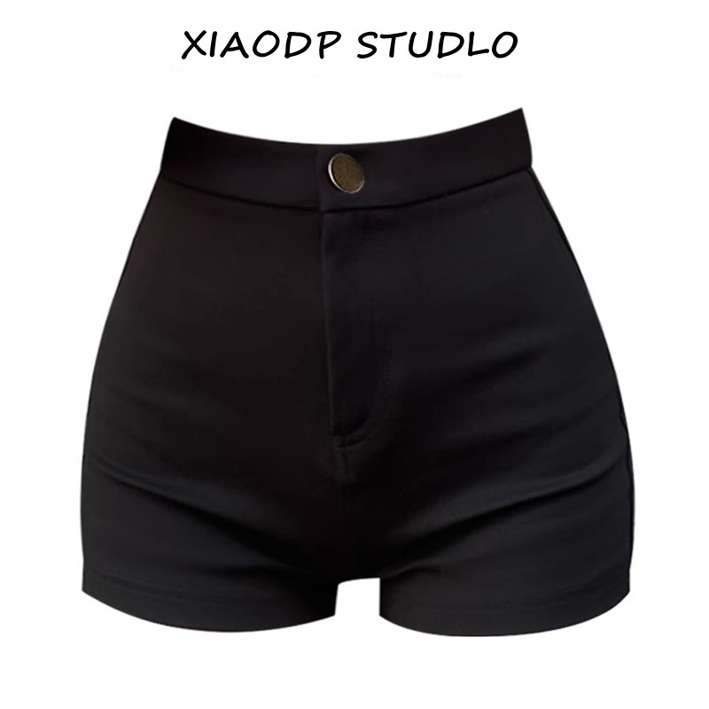 黑色高腰牛仔短裤女2025新款大码胖mm显瘦遮肚小个子a字阔腿热裤