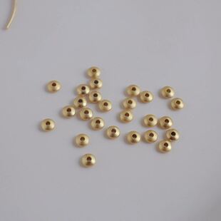 18K包金镀金古法沙金哑金仿金飞碟珠隔片diy手工串珠手串隔珠配珠