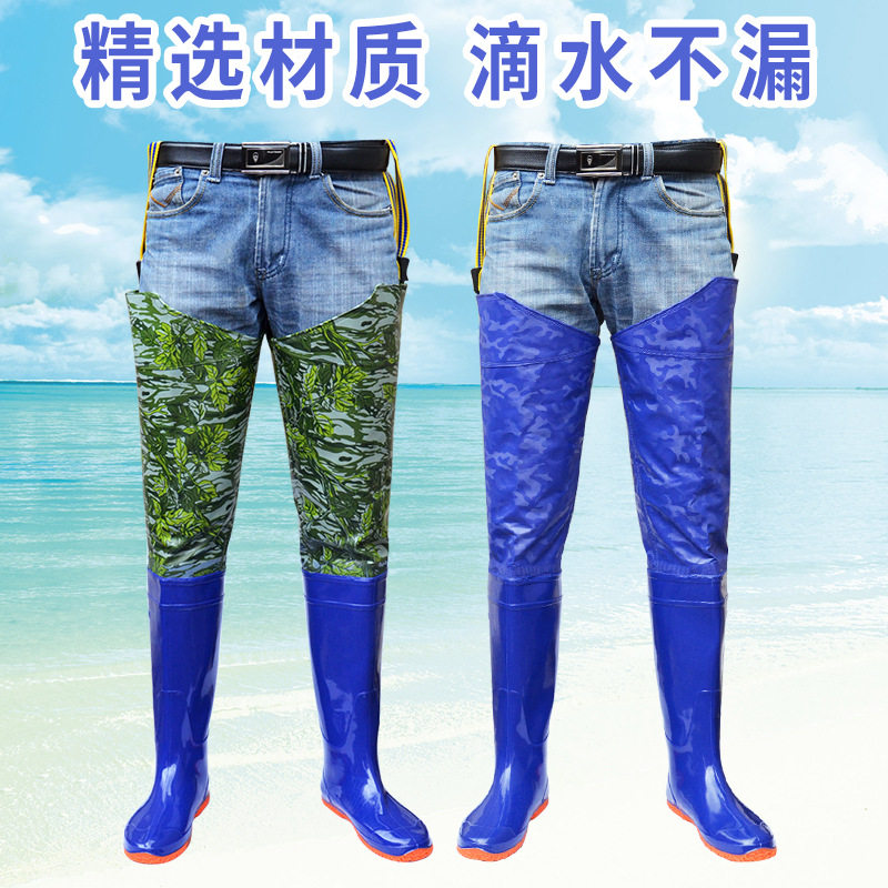 过膝插秧靴男软底水田袜女长筒