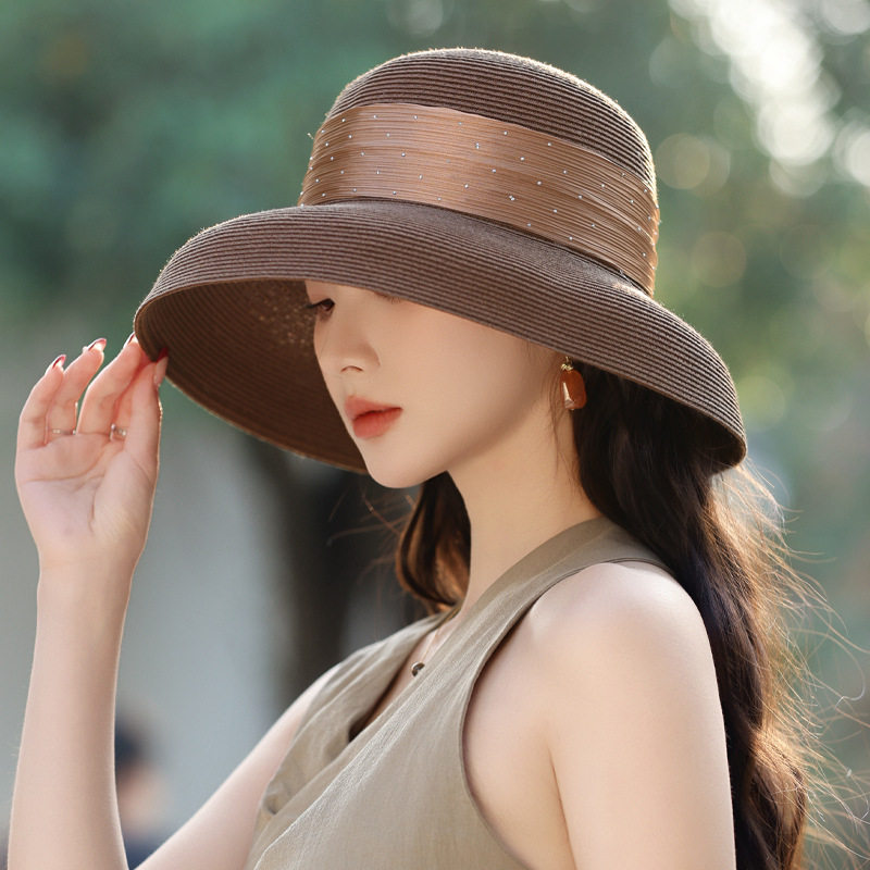 法式春夏帽子女款高级感大帽沿