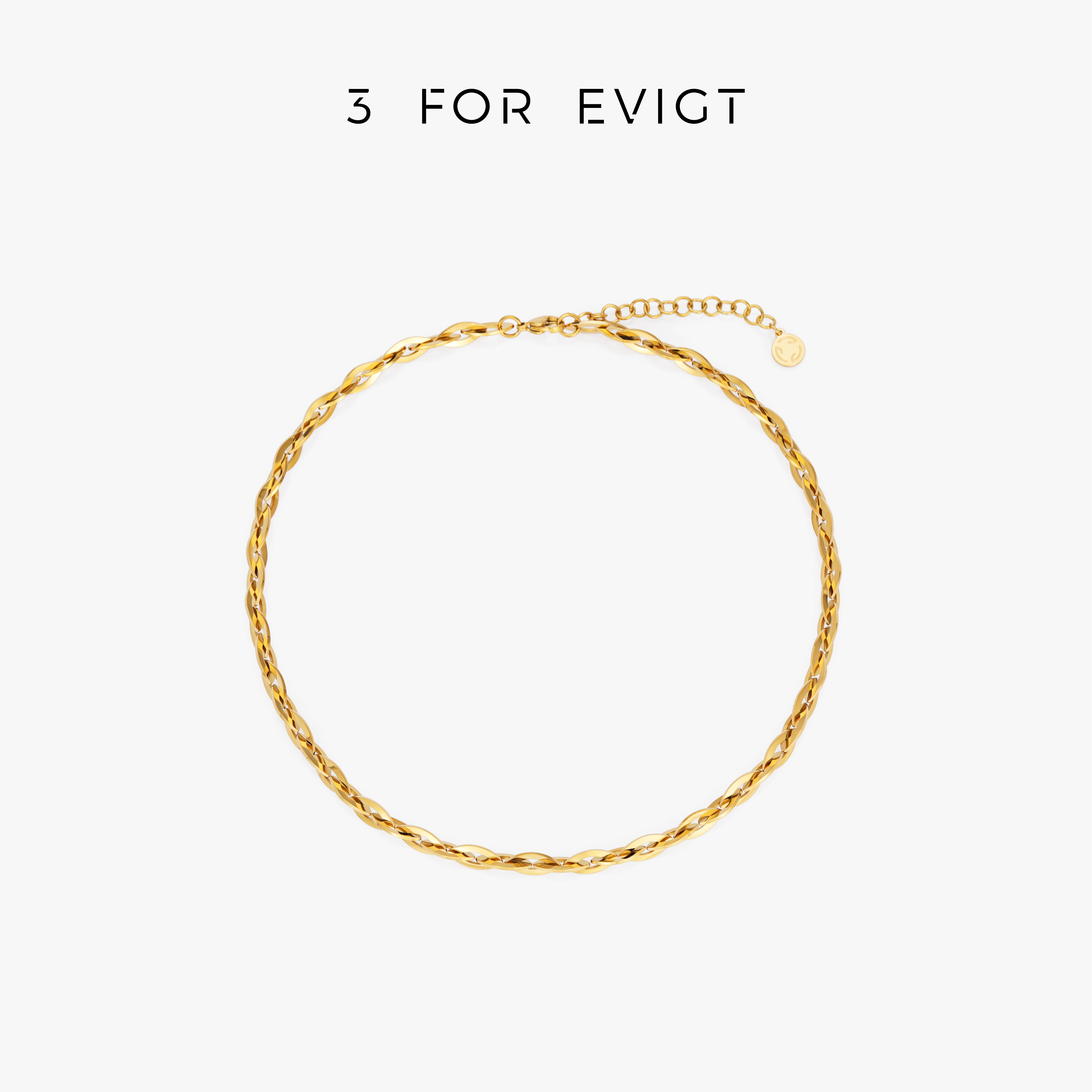 3 for evigt镀18K金潮汐系列潮汐项链趣味拼接撞色设计