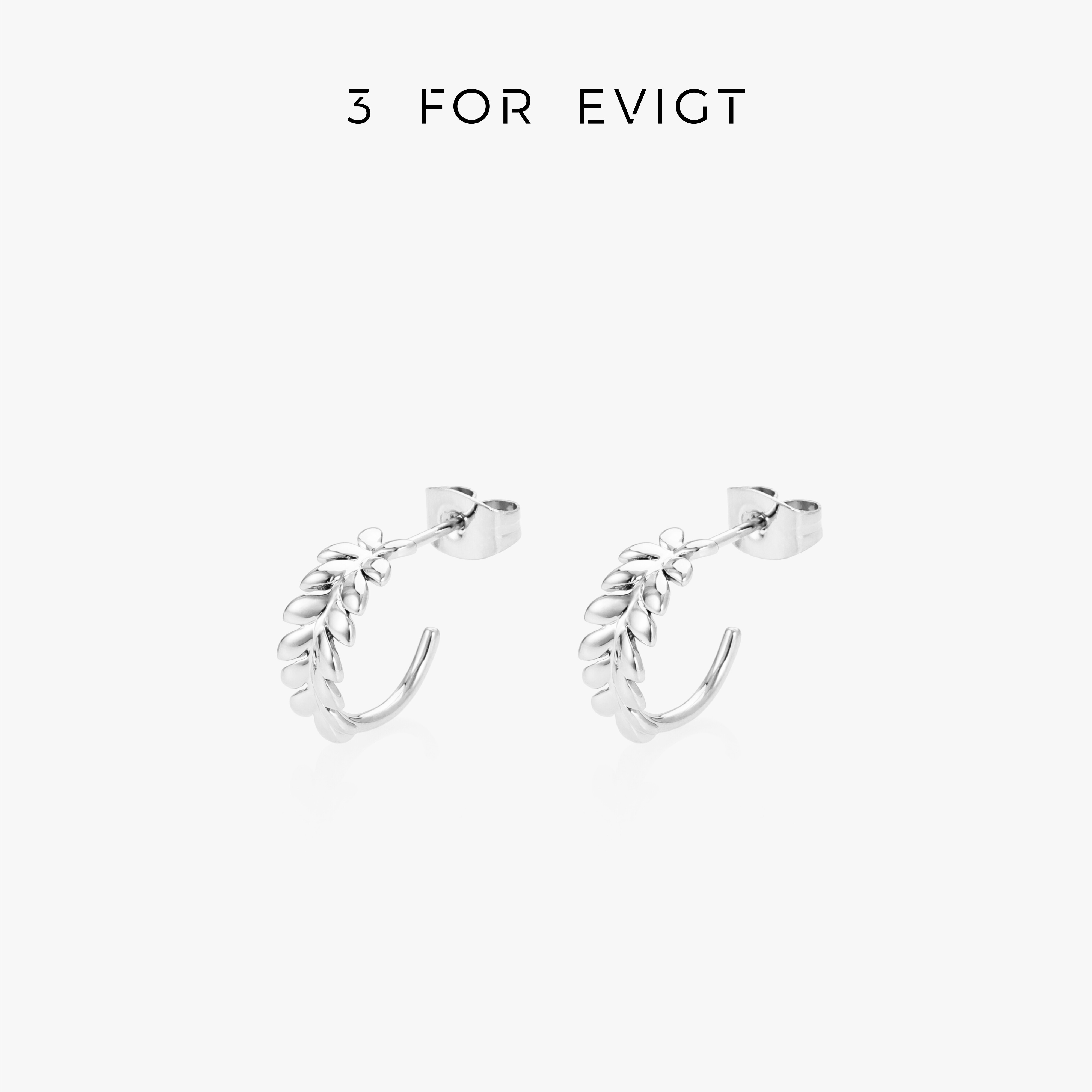 3 for evigt镀18K金繁枝系列耳环树叶形独特设计感造型耳钉