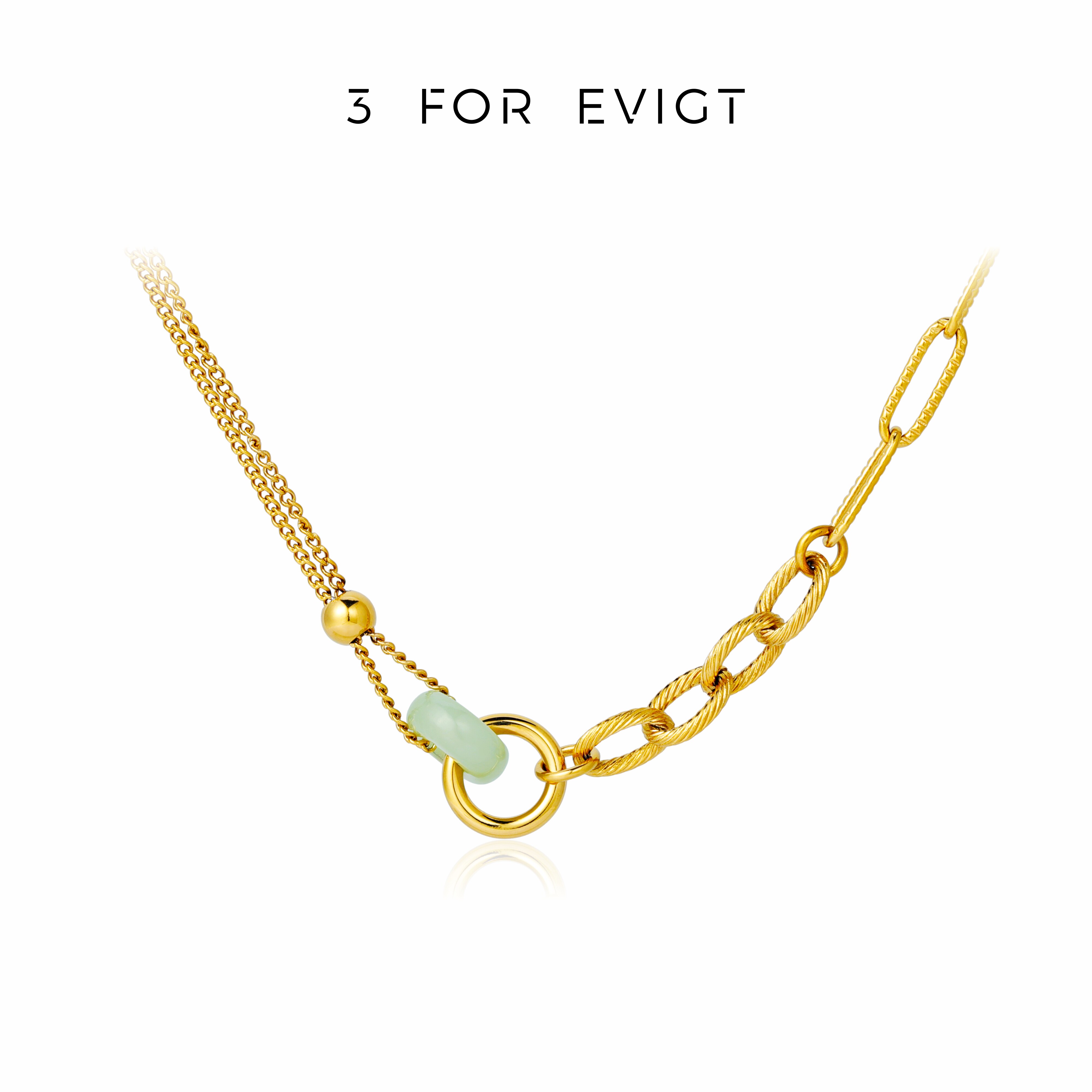 3 for evigt镀18K金空谷系列项链新中式玉石项链复古赏味灵动