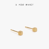 for evigt镀18K金几何系列魔方耳钉基础百搭无性别简约立体