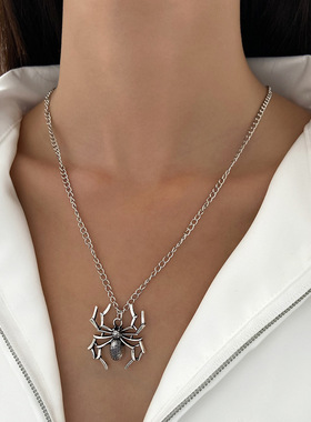 cross-border Halloween jewelry spider pendant punk necklace