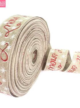 Christmas DIY handmade Xmas tree decoration linen ribbon丝带