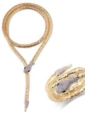 necklace women欧美个性夸张配饰时尚夜店酒吧手镯套装女蛇骨项链