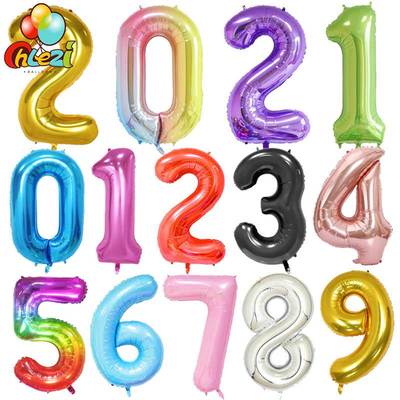 40Inch Big Foil Birthday Balloons Helium Number Balloon 0-9