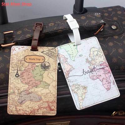 Creative World Map Travel Accessories Luggage Tag PU Suitcas
