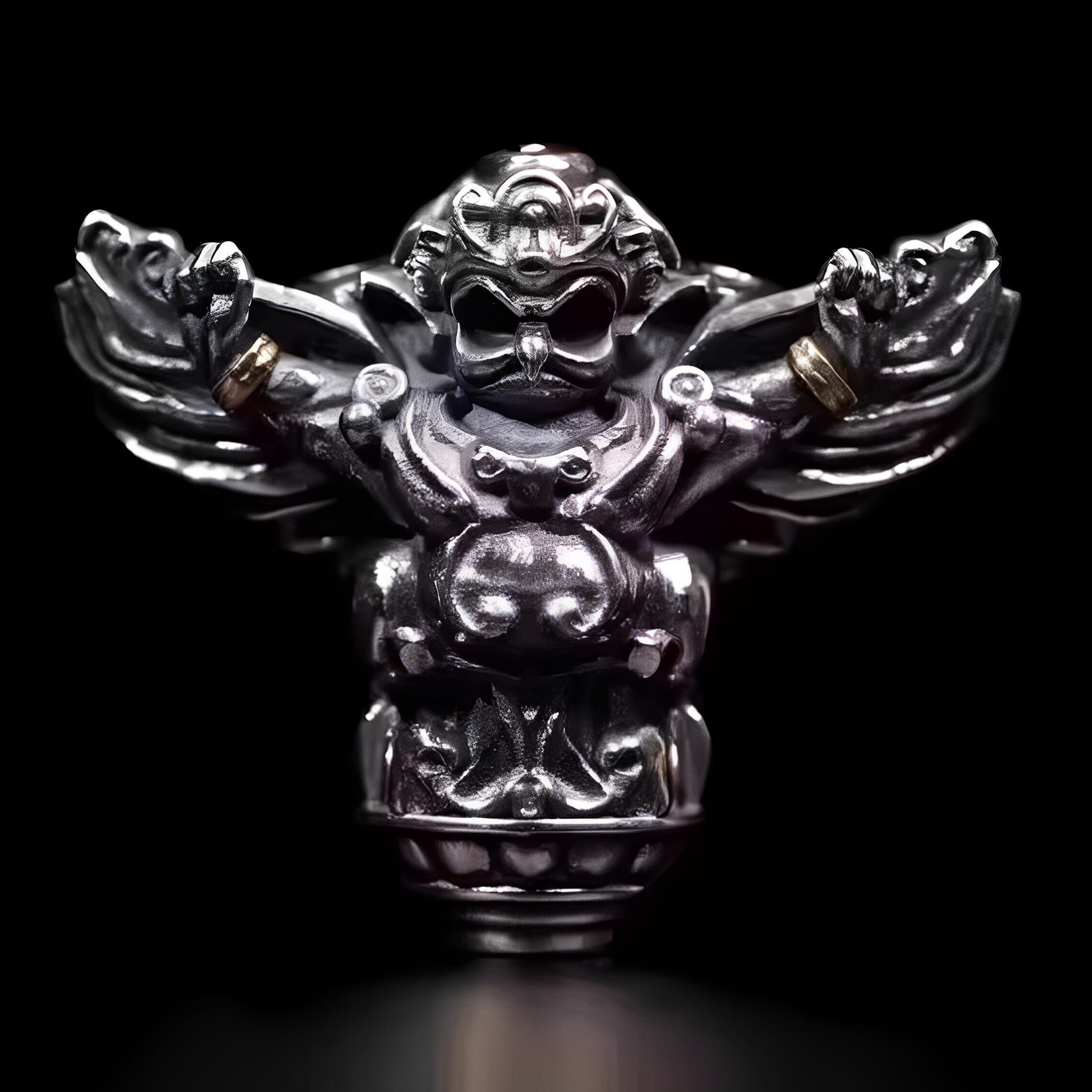 s925新款大鹏鸟三通diy百香籽星月文玩配饰复古三通26x10x21配饰图片