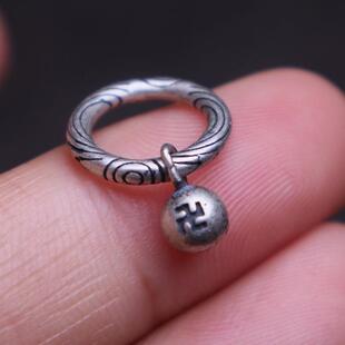 925纯银菩提籽铃铛隔圈跑环扣子卡环菩提手串108长串编绳文玩配饰