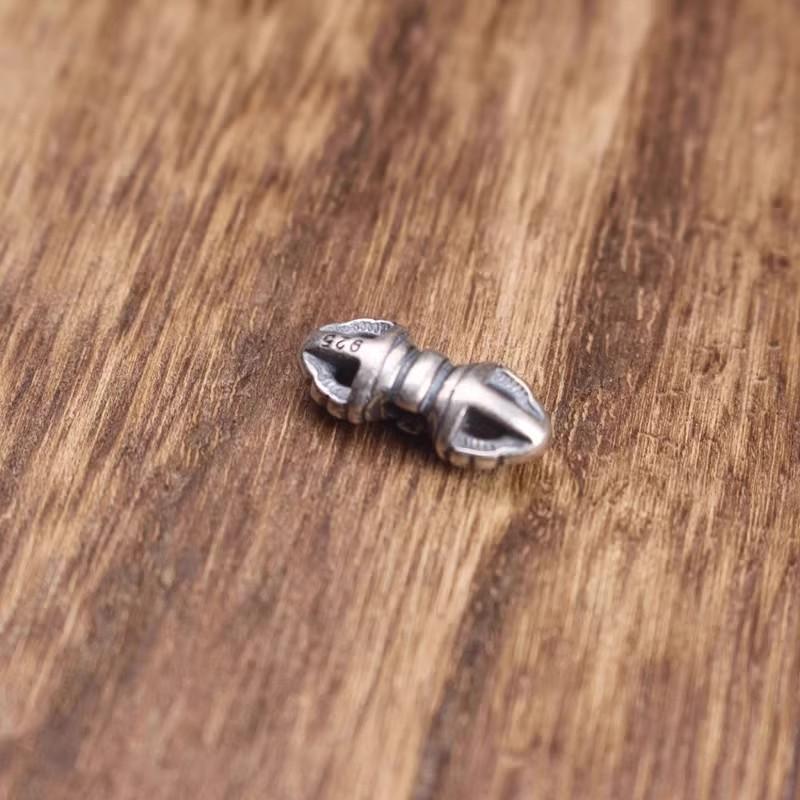 925银银制品 金刚降魔杵背云线束实心手工搭配星月菩提百香籽文玩