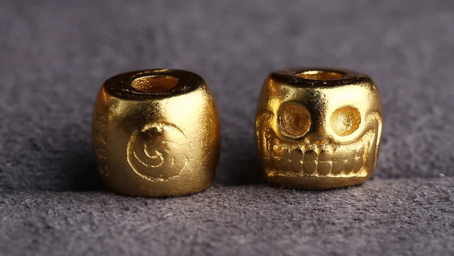 S925纯银镀金小怪兽阿呆 尸陀林配珠隔珠 手串DIY配件百香籽配珠