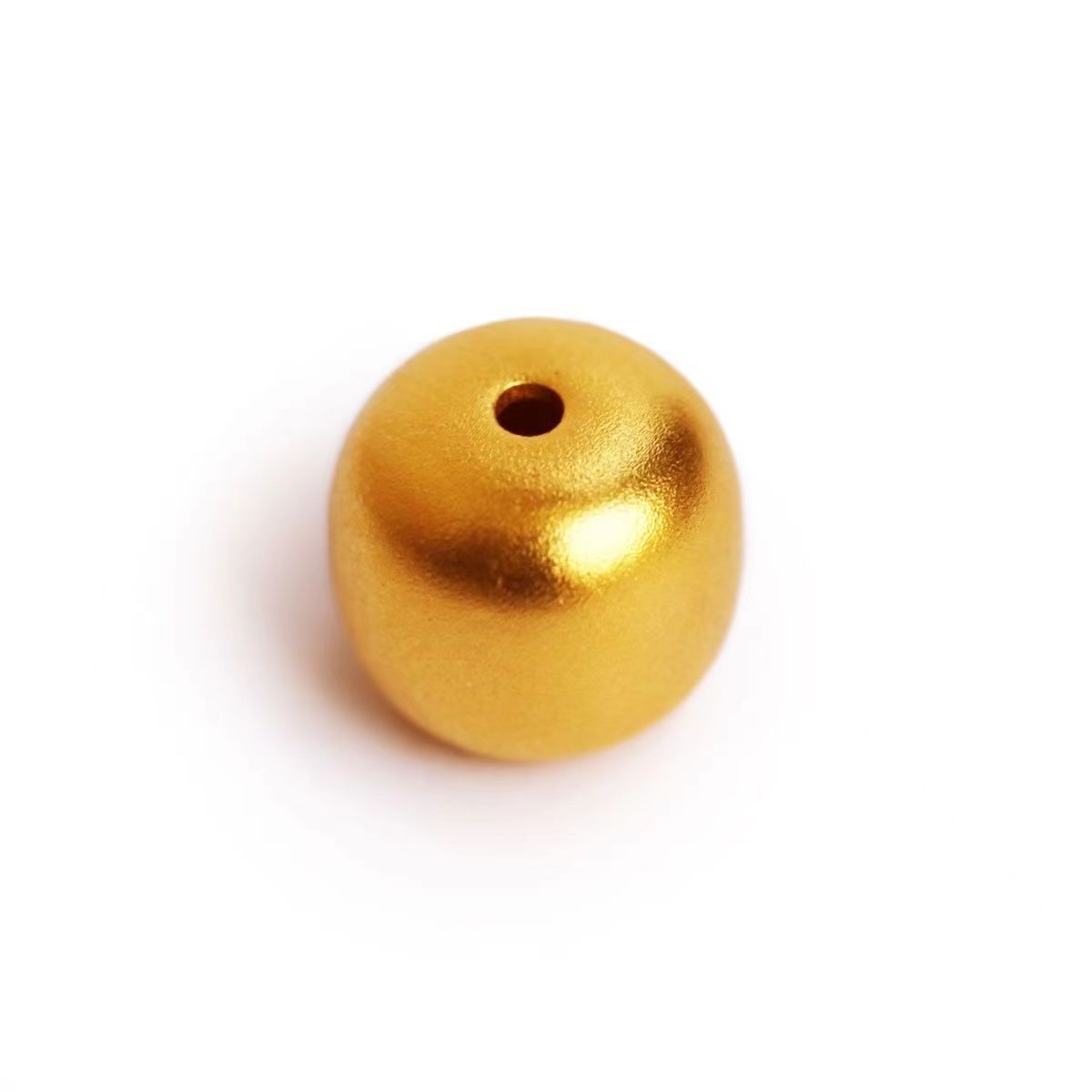 925银镀金素老型珠厚壁金珠