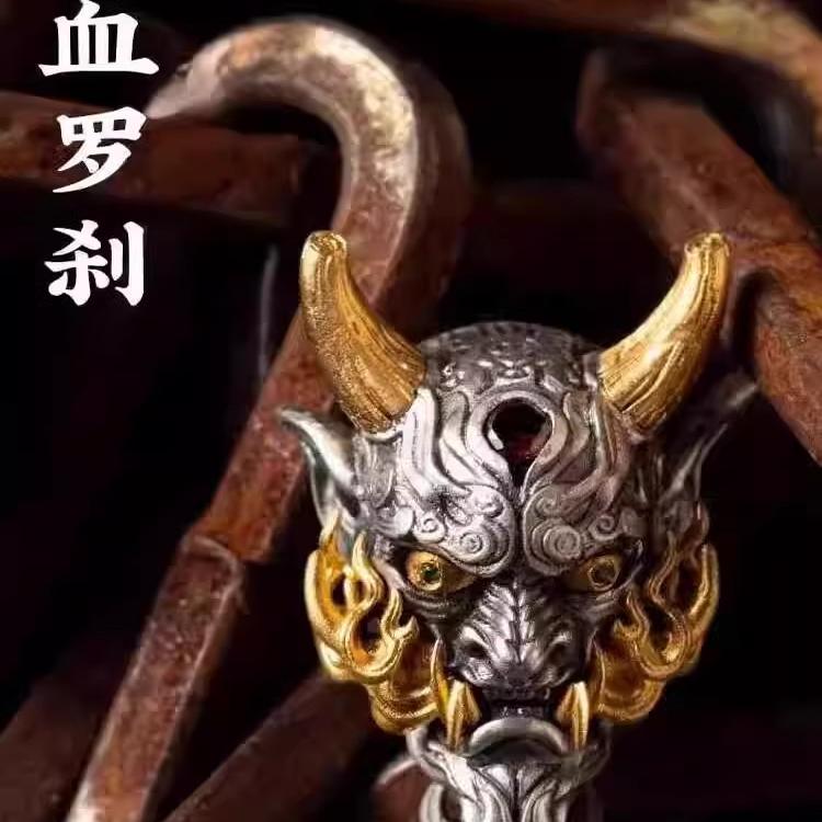 血罗刹有意思出品原创文玩三通S925纯银百香籽星月佛手三通