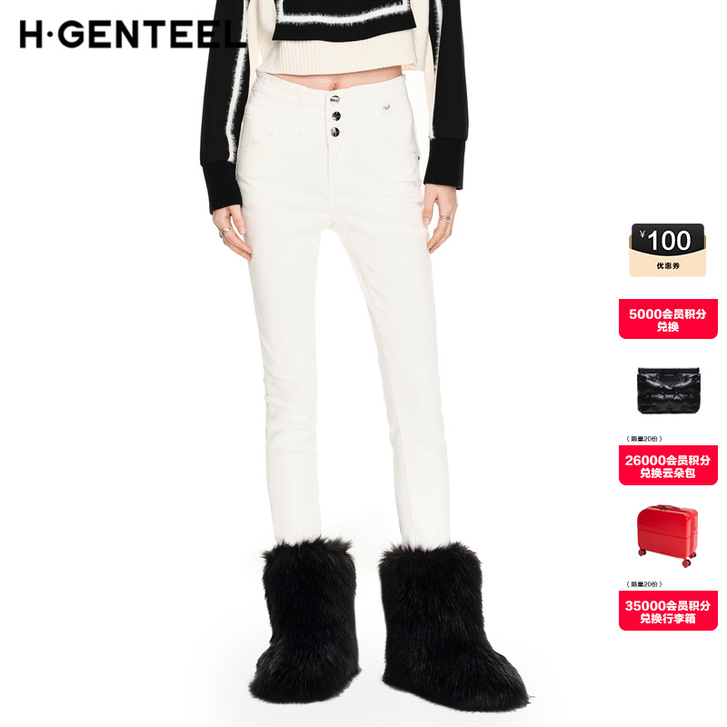 修身包臀 磨毛小脚裤 穿着弹力