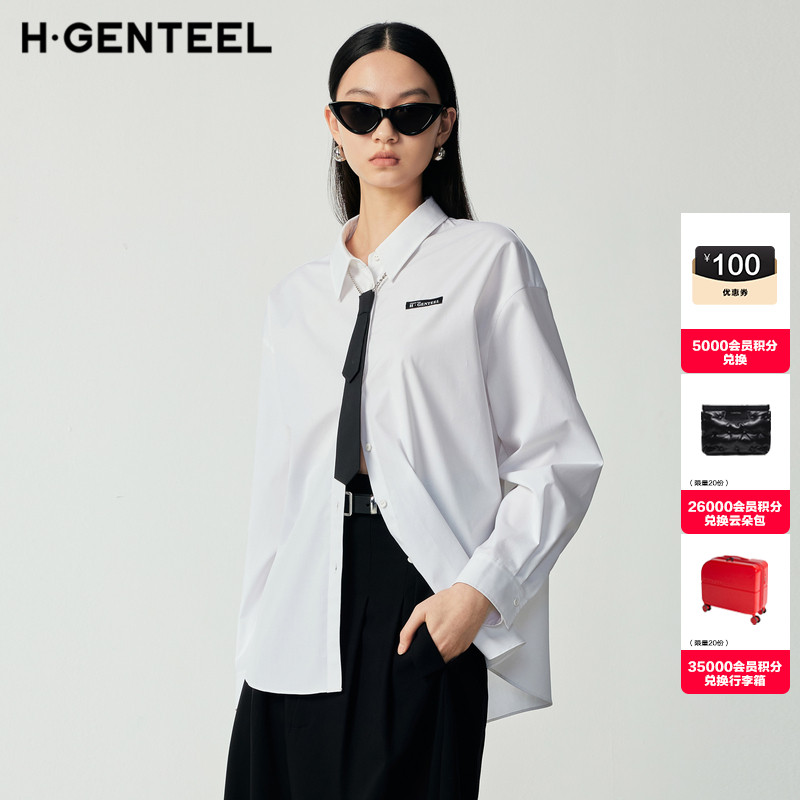 长袖衬衫荷高23通勤单排扣