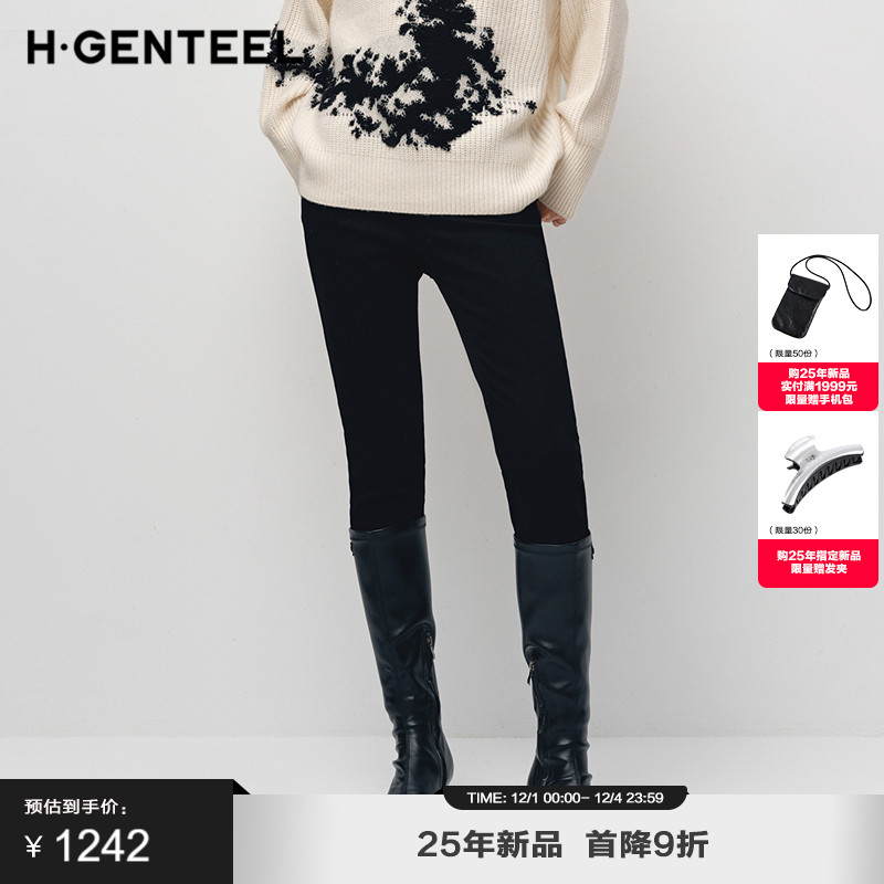 修身裤型 弹力腰头 拼接设计