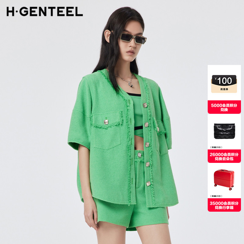 颜色亮丽 粗纺肌理 贴袋元素