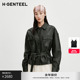 小 皮 气系列 H·GENTEEL荷高2025新女油蜡皮经典 小翻领外套