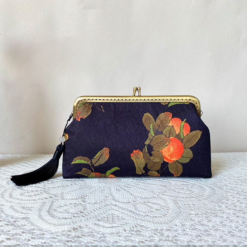 中式织锦缎手提流苏口金包复古单肩斜跨旗袍手工女包国风妈妈送礼,箱包皮具/热销女包/男包,手拿包,淘宝优惠券,粉丝福利购,淘宝优惠卷