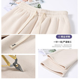 裤子女秋冬季加绒加厚直筒棉裤小个子休闲灯芯绒阔腿裤显腿长，女装休闲裤，搜酷衣阁