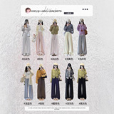 米白色加绒糯米裤女秋冬季高腰垂感宽松休闲软糯针织羊羔绒阔腿裤，女装休闲裤，搜酷衣阁