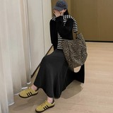 鱼尾裙女早秋新款针织高腰显瘦半身裙显瘦a字中长裙性感垂感裙子，女装半身裙，搜酷衣阁