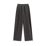 米妮加绒运动裤女秋冬新款高腰垂感宽松直筒卫裤小个子美式阔腿裤，女装休闲裤，搜酷衣阁