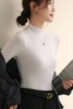 K2219莱赛尔绵羊毛打底衫女半高领秋冬季内搭保暖修身上衣长袖T恤，保暖内衣，搜酷衣阁