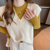 W纯色基础款打底衫女高级感立领修身内搭休闲简约正肩上衣，保暖内衣，搜酷衣阁