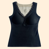 蕾丝无痕黑色/羊毛贴片款背心