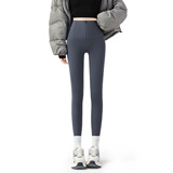 灰色加绒打底裤冬外穿加厚保暖棉裤女紧身收腹提臀显瘦瑜伽鲨鱼裤，女装打底裤，搜酷衣阁